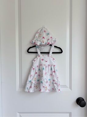 Kissy Kissy Embroidered Sea Life Dress and Hat Set